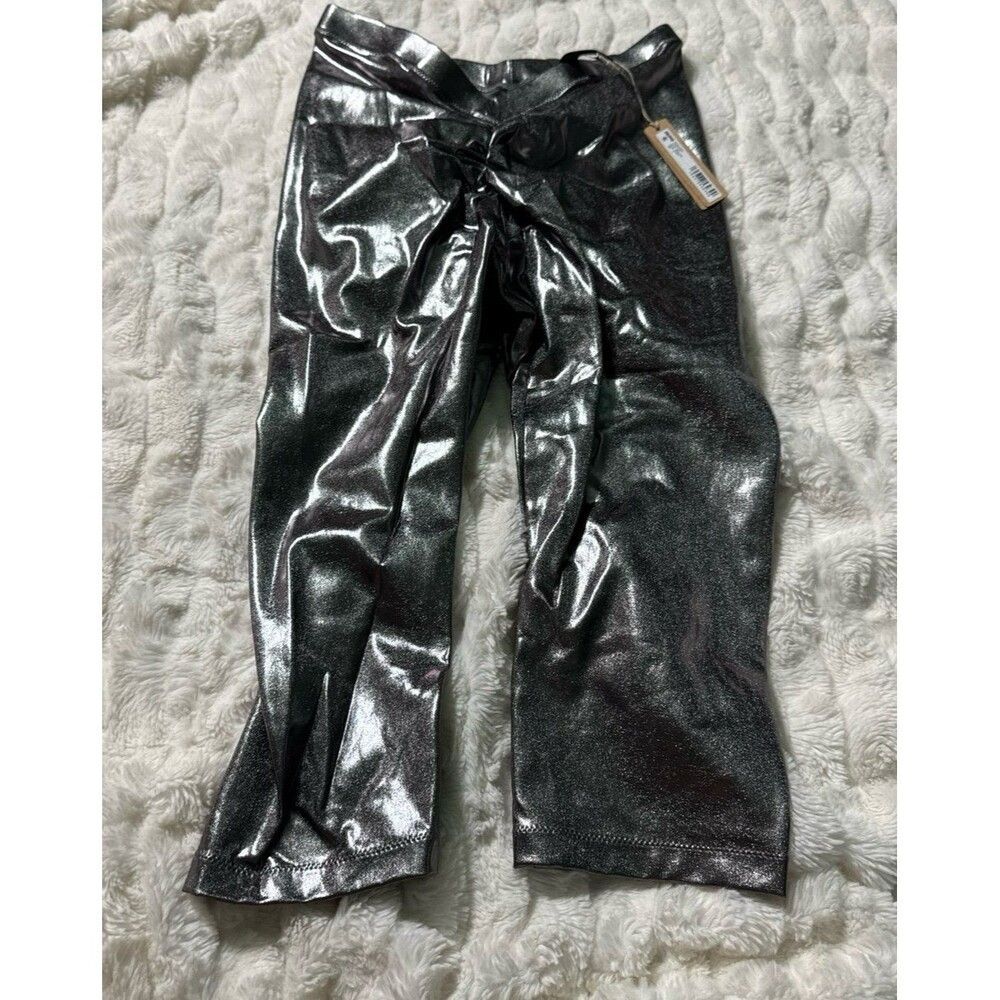 Skims Metallic Swim V Waist Pant in Carbon NWT